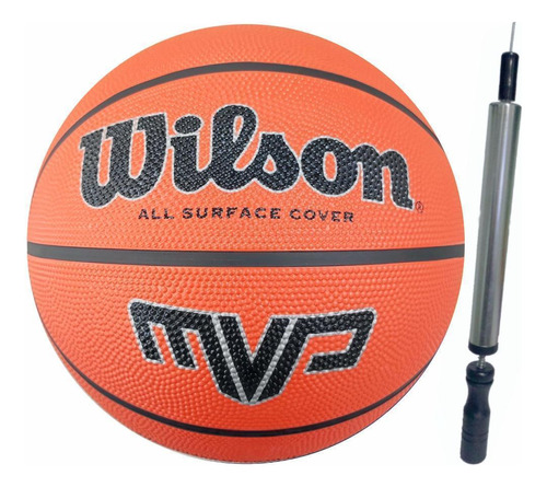 Bola De Basquete Wilson Mvp Mais Inflador Com