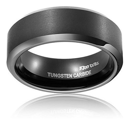 King Will Basic Hombre Boda Anillo De Tungsteno Negro 8mm Ac