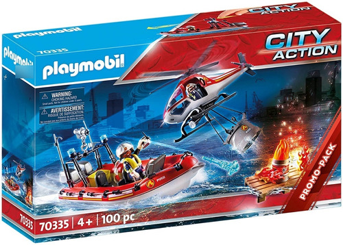 Playmobil 70335 Lancha Helicoptero Bomberos Fuego Playlgh