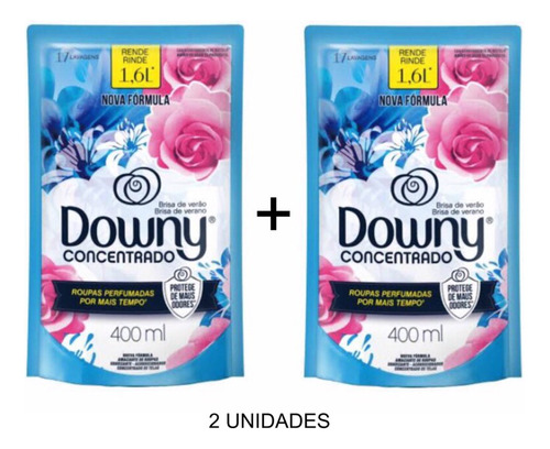 Kit 02 Unid Amaciante Downy Refil 400ml 