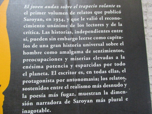 Imagen 8 de 8 de William Saroyan - El Joven Audaz Sobre El Trapecio Volante