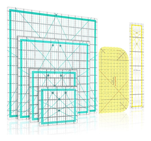 6 Piezas De Reglas Cuadradas De Acrílico Acolchado, Re...