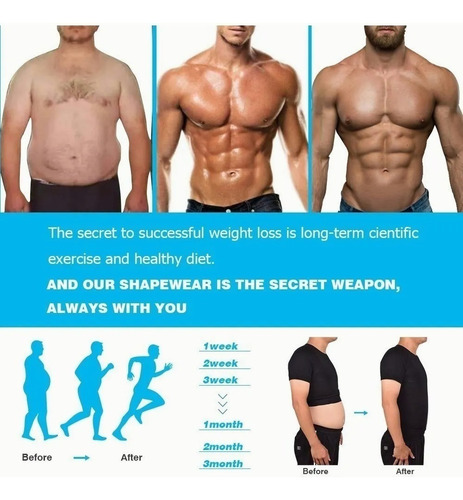Camiseta Faja Playera Reductora Moldeadora Hombre Compresion