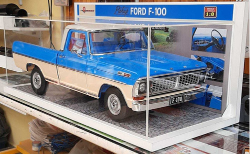 Caja Acrilica / Tapa Acrilica Con Base Ford F100  Escala 1:8