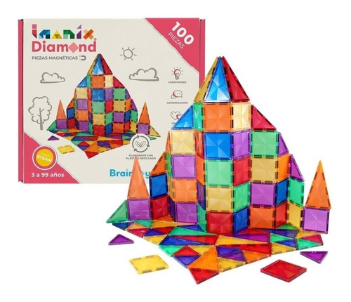 Set de construcción magnético Braintoys Imanix Diamond 100 piezas  en  caja