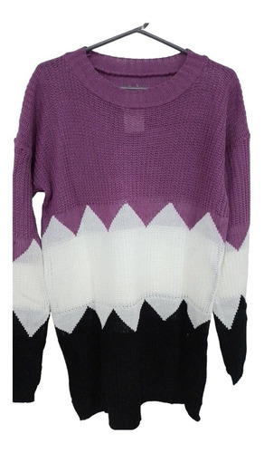 Sweater Combinado 3 Colores Forma De Picos