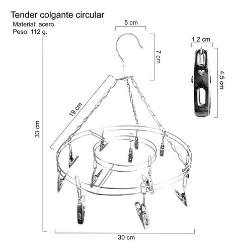 Tender Colgante Acero Inoxidables Medias Broches Calesita Bz3 24180-14