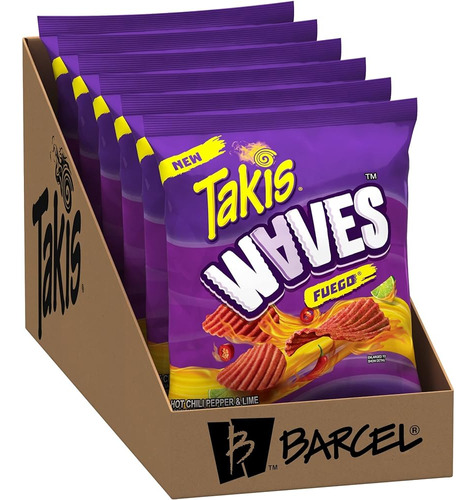 Takis Waves Fuego Spicy Leafy Potato Chips, Hot Chili Pepper