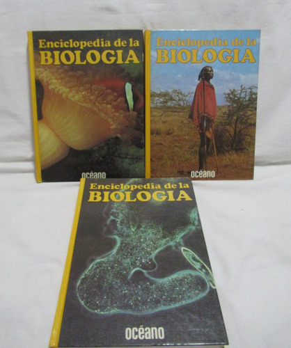 Colección 3 Tomos Enciclopedia Biología España Ed. Océano