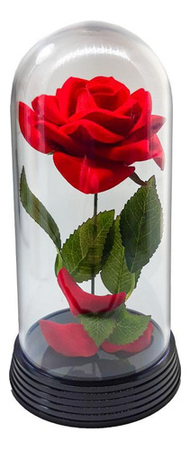 Cúpula Redoma Bela E A Fera Rosa Encantada Rosa Vermelha19cm