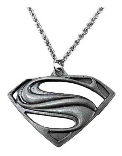 Collar Con Colgante Gris De Superman Dc Superhero Metropolis