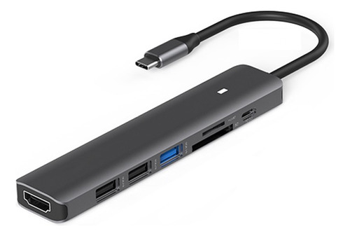 Adaptador Hub 7 En 1 Usb C Macbook Pro Air Pc  Hdmi 4k 