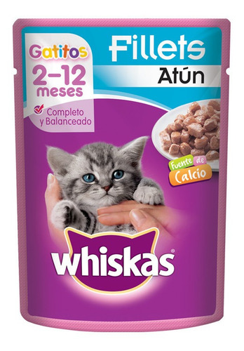 Whiskas, Alimento Gatitos, Atún, 8 Sobres 85g C/u