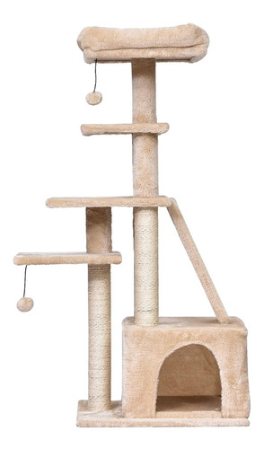 Imagen 8 de 8 de Rascador Torre Casita Gatos 114cm Altura Terciopelo Condo