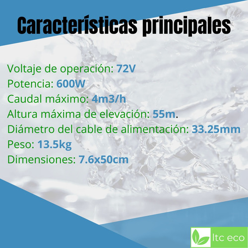 Imagen 3 de 10 de Bomba Solar Sumergible 4000 Lxhora 55mts Riego Ganado 2.93hp