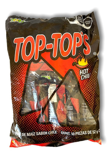 Totis Top-top's Hot Chili Botana Maíz Chiles Pack 10pz