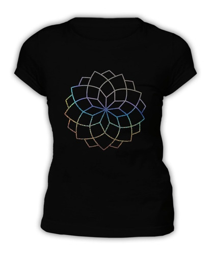 Polera Mujer - Diseño Mandala 1 Efecto Holografico 