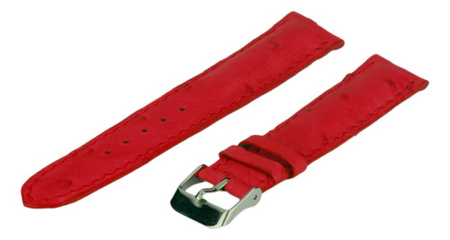 Correa De Reloj De Cuero Cuero Genuino De Avestruz Rojo 26 M