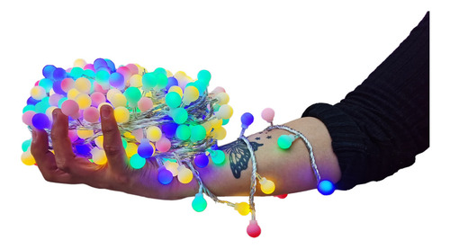 2 Pack Serie Navideña Led Canica Elige Color 15mt 300 Luces Luces Multicolor