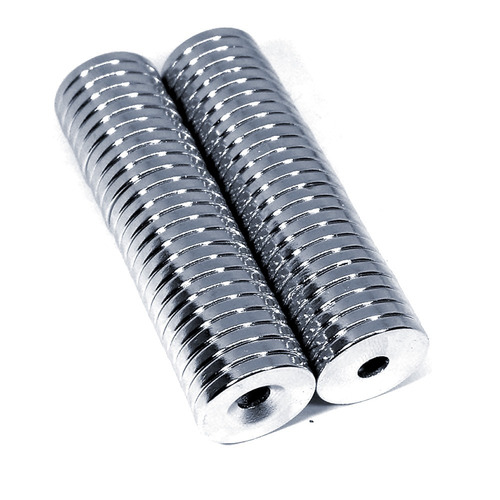 10pcs Imã De Neodimio Disco 20x3 - 20mm X 3mm Com Furo - N35