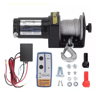 Winch Eléctrico Todoterreno 2000lbr Remolque Con 9m Cable