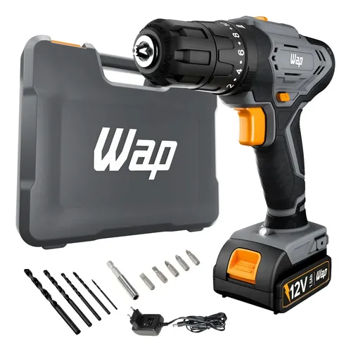 Parafusadeira e Furadeira de Impacto Wap Wf 12k4.2 com Indicador de Nível de Bateria e Maleta