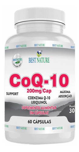 Coenzima Q10 200mg 60 Caps Ubiquinol Bioidêntico Best Nature