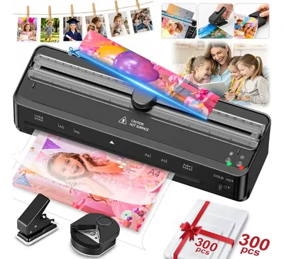 Plastificadora Laminadora A4 Portátil 6 em 1 Quente/Frio Com Aquecimento em 60s E 350 mm/min, Plastificadora de Papel Profissional Xingwon Com 300 Folhas Iaminadas E Cortador, Cantoneira, Furador
