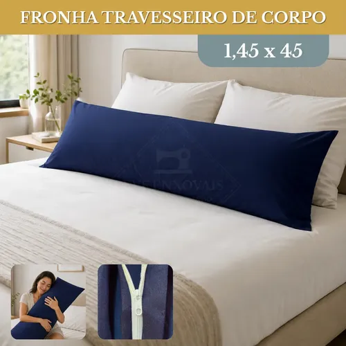 Evf Enxovais Fronha Travesseiro Corpo 1,45x45 Algodão Clássico 400 Fi