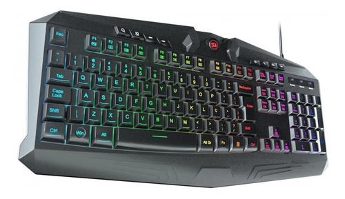 Imagen 2 de 4 de Teclado gamer Redragon Harpe K503 QWERTY inglés US color negro con luz RGB