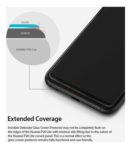 Imagen 4 de 6 de Vidrio Templado Ringke Huawei P20; P20 Pro; P20 Lite Pack X3