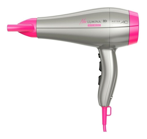 Secador de cabelo GA.MA Italy New Lumina 3D BECHD0000002428 prateado e rosa 127V/220V