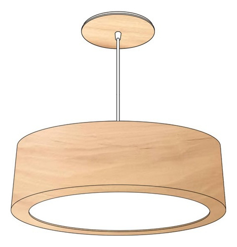 Lampara Techo Tubo Dual 32x12cm Madera G2 Apto Led