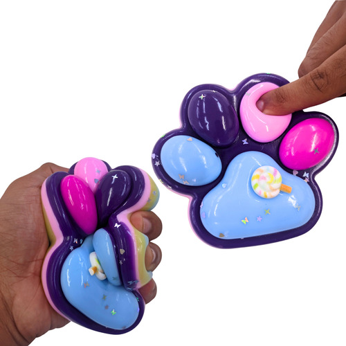 Cachorro Antiestrés Taba Squishy Big Paw, Morado