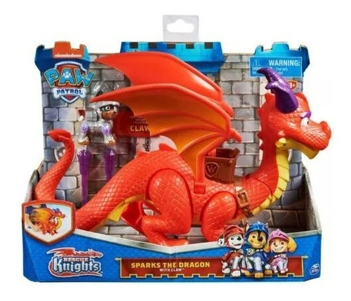 Paw Patrol Rescue Knights Dragon Sparks Fig + Acc 17754 Srj