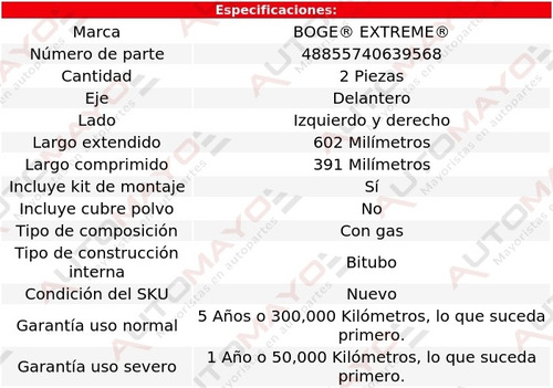 Juego 2 Amortiguadores Del Boge® Cx-5 Fwd,awd L4 2.0l 13-15