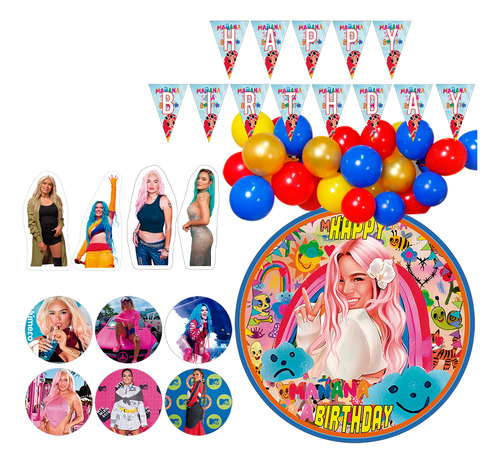 Kit Decoracion Set Globos Cumpleaños Tematica Karol G