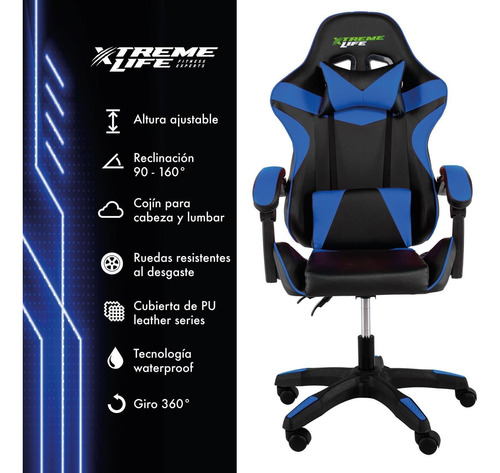 Imagen 2 de 7 de Silla De Escritorio Silla Gamer Reclinable Ergonomica 360
