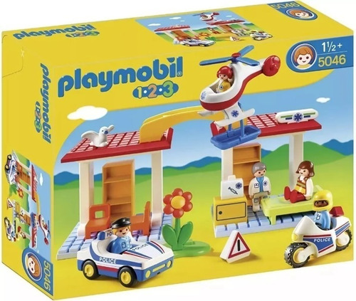 Playmobil 1-2-3 Hospital Con Socorristas Y Policias 5046