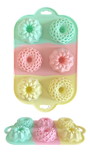 Molde Silicona X6 Minis Savarín Gelatina Postres Rosca Flan Degrade