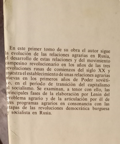 El Leninismo Y El Problema Agrario Campesino. Tomos 1 Y 2. T (Usado)