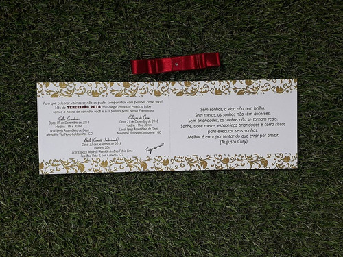 Imagem 2 de 3 de 20 Convites Formatura Terceiro Ano Personalizado Promoção