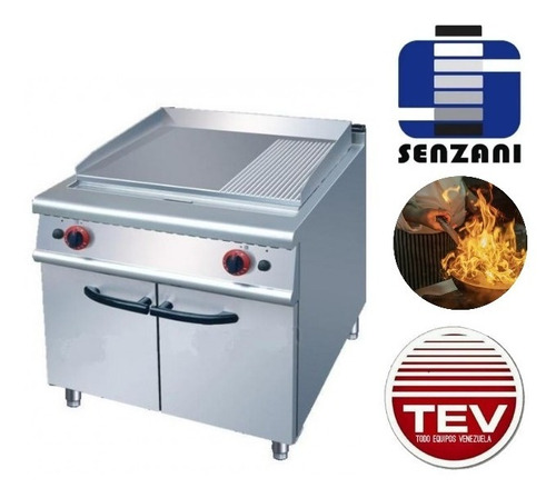 Plancha A Gas Profesional Mixta  Con  Gabinete Senzani Italy