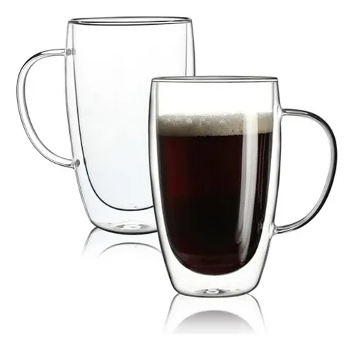 comprar  Tazas De Vidrio Doble Pared 15oz Para Café Y Té