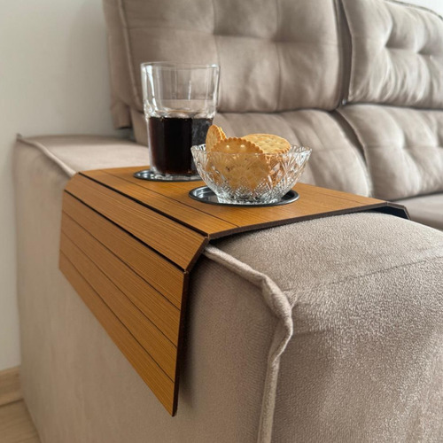 Porta Copos E Controles Remotos Combo Mdf Caramelo Esteiras Lisa