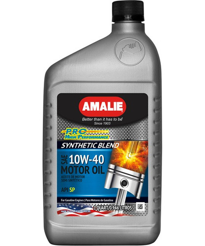 Aceite Amalie 10w40 Semi Sintetico Api Sn 946ml