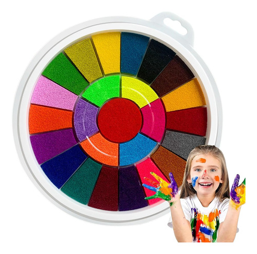 Juego De Pinturas Para Dedos Lavables Con 25 Colores