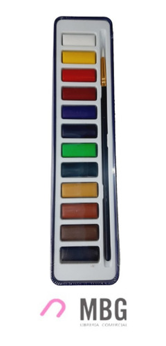 Imagen 5 de 6 de Acuarelas Pastillas Reeves En Lata X 12 Colores + Pincel