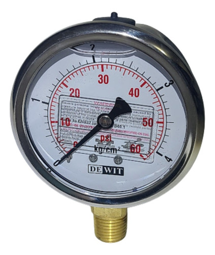 Manometro 70 K 1000 Psi 2 1/2 Inf 1/4 Npt 2000ssv/63/70 Glic