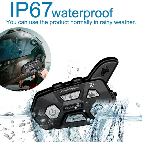 Imagen 4 de 8 de Bluetooth Intercomunicador Para Casco De Motocicleta -r9 Fm